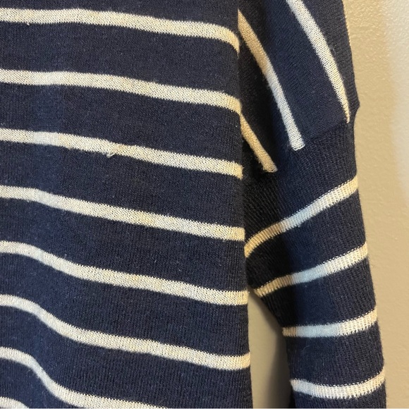 Tuckernuck Sweater Navy & White Striped Clayton 3/4 Sleeve Knit Polo Sz XS/S GUC - Picture 8 of 12